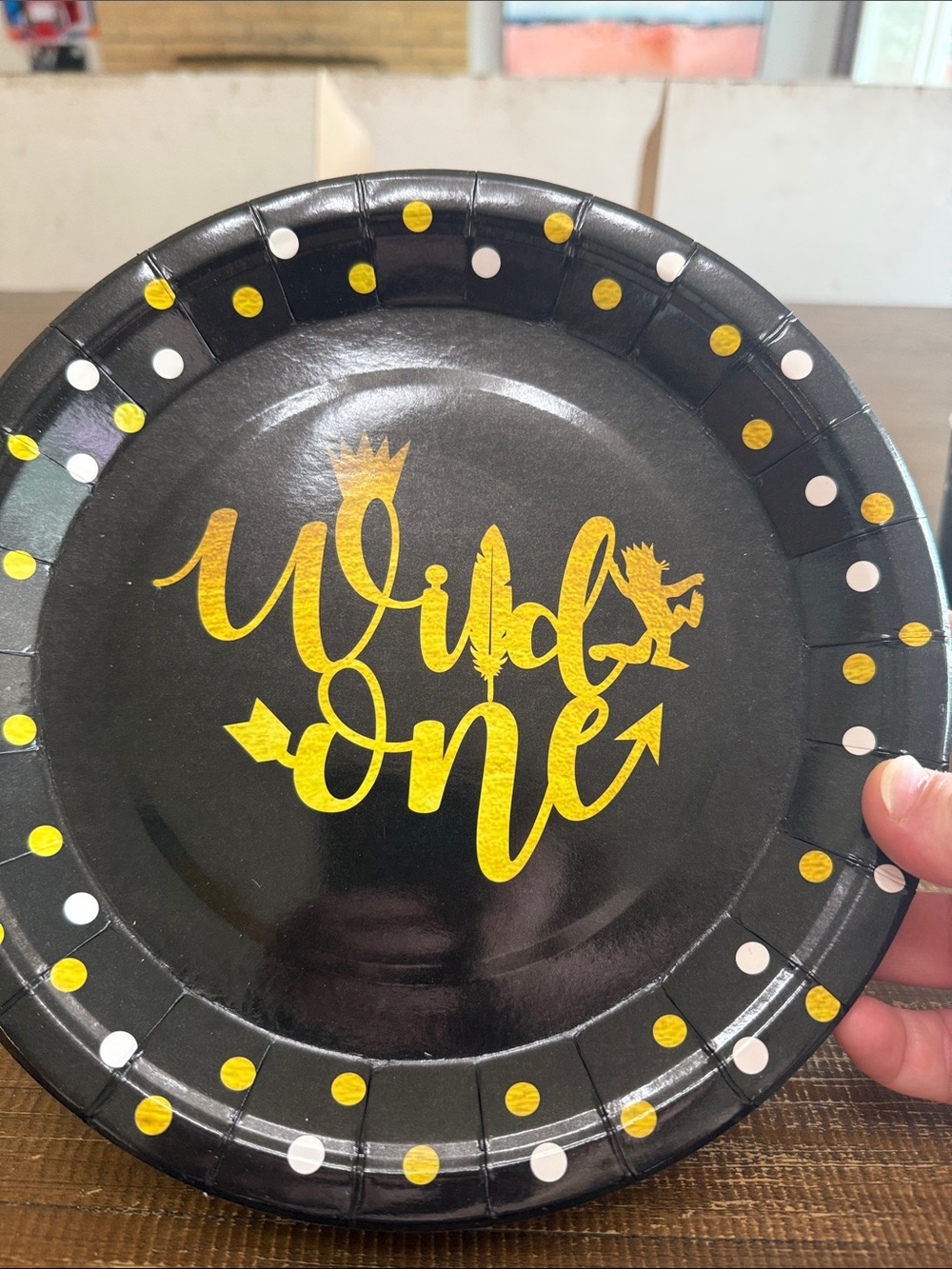 Wild One First Birthday Party Supplies Set - Black & Gold - Picture 6 of 8